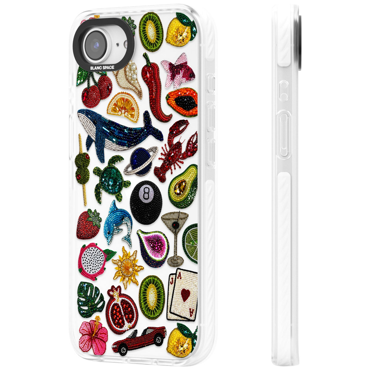 Beaded Mix iPhone 16e / iPhone 17e Impact Clear Phone Case side
