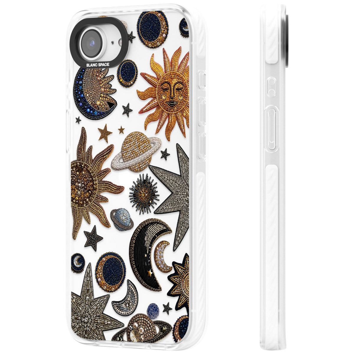 Beaded Cosmos iPhone 16e / iPhone 17e Impact Clear Phone Case side