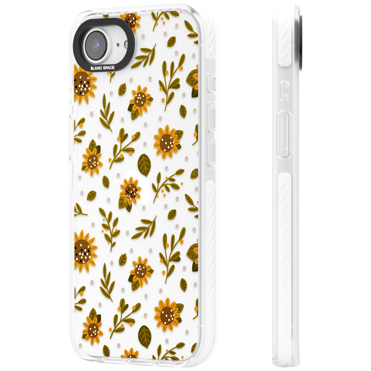 Bees & Sunflowers iPhone 16e / iPhone 17e Impact Clear Phone Case side