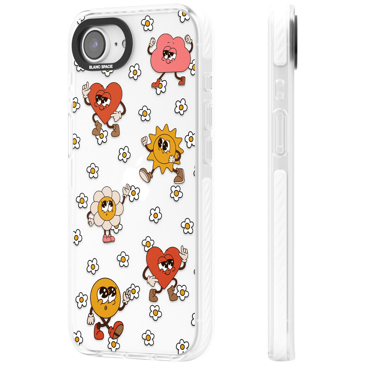 Daisies & Friends iPhone 16e / iPhone 17e Impact Clear Phone Case side
