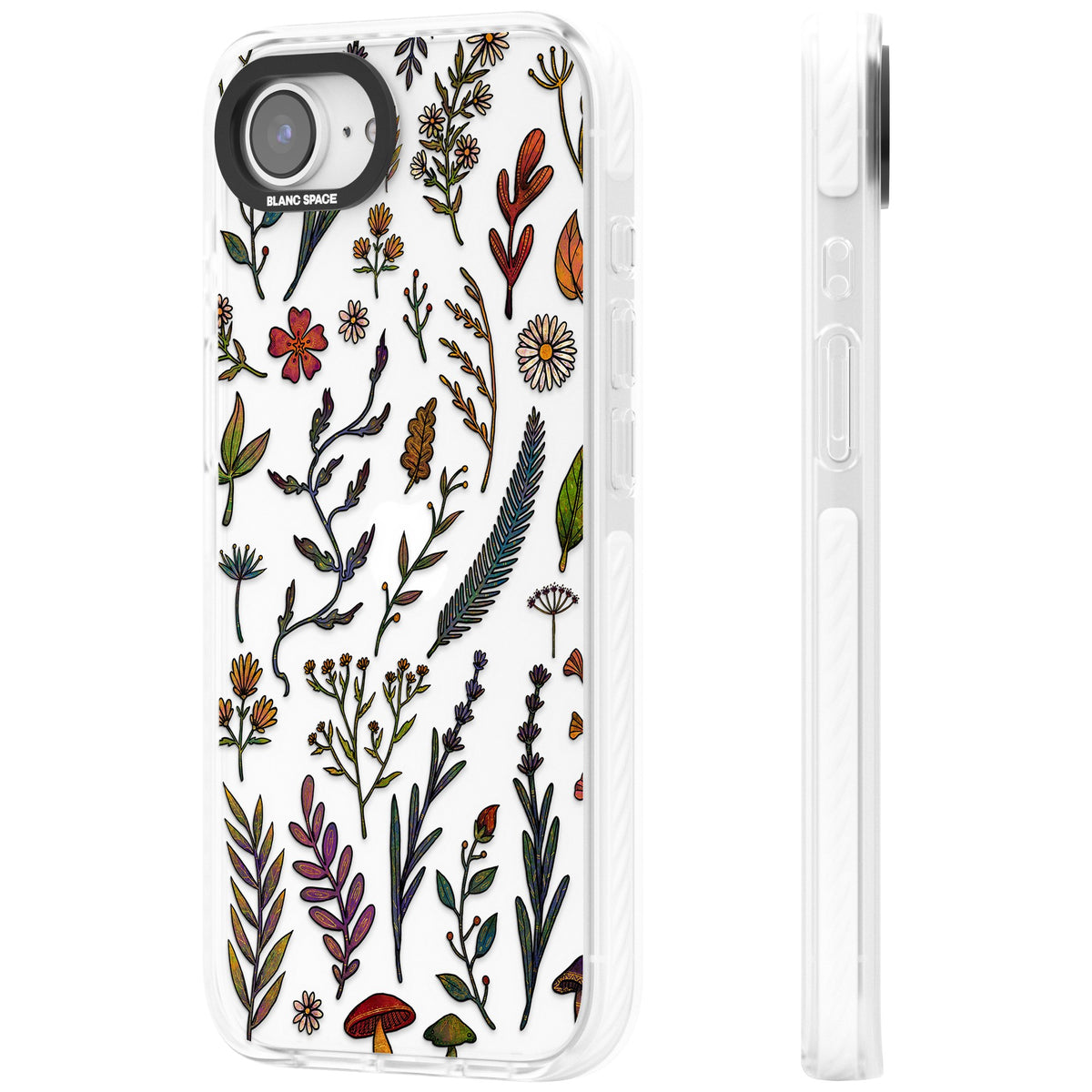 Autumn Wildflowers iPhone 16e / iPhone 17e Impact Clear Phone Case side