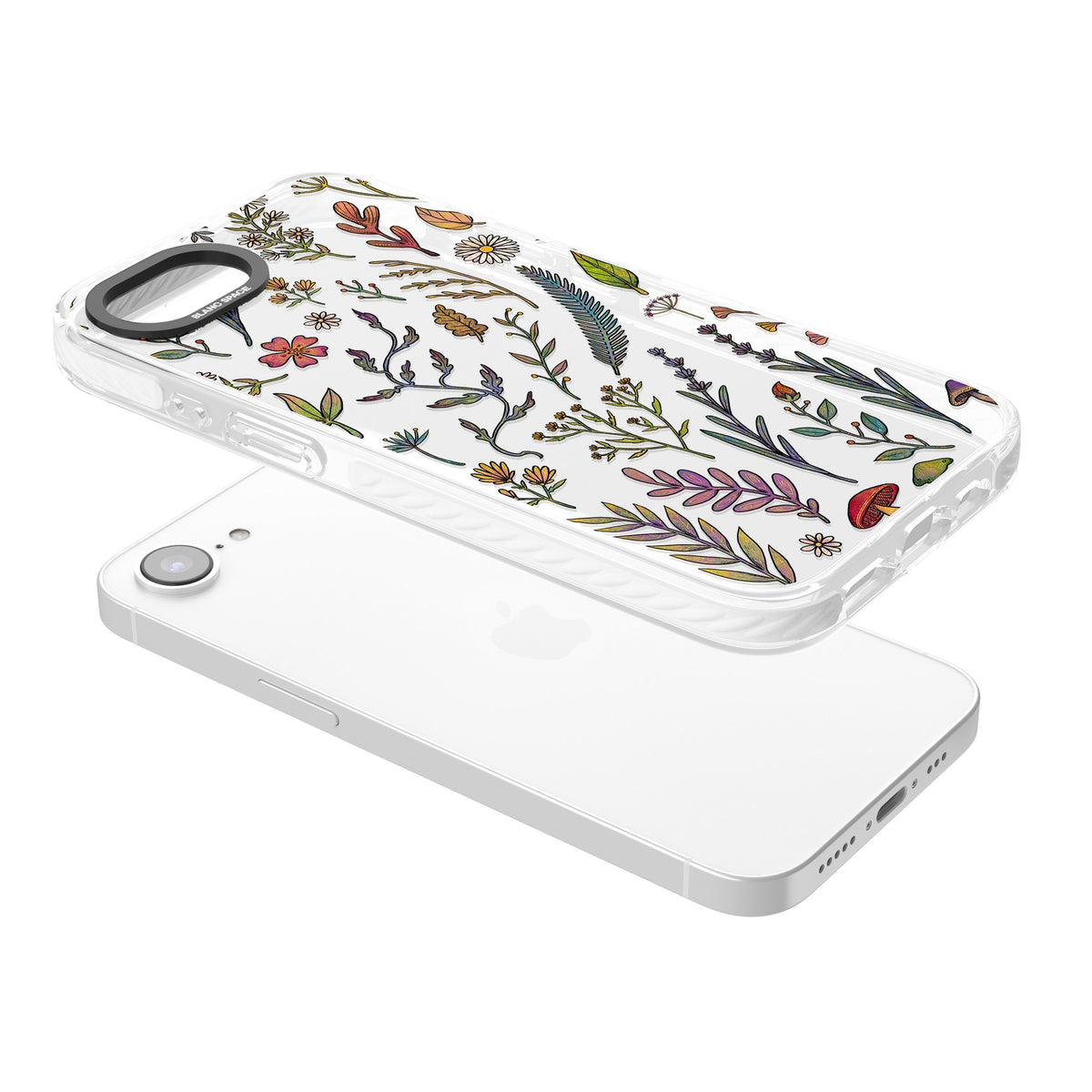 Autumn Wildflowers iPhone 16e / iPhone 17e Impact Clear Phone Case angled