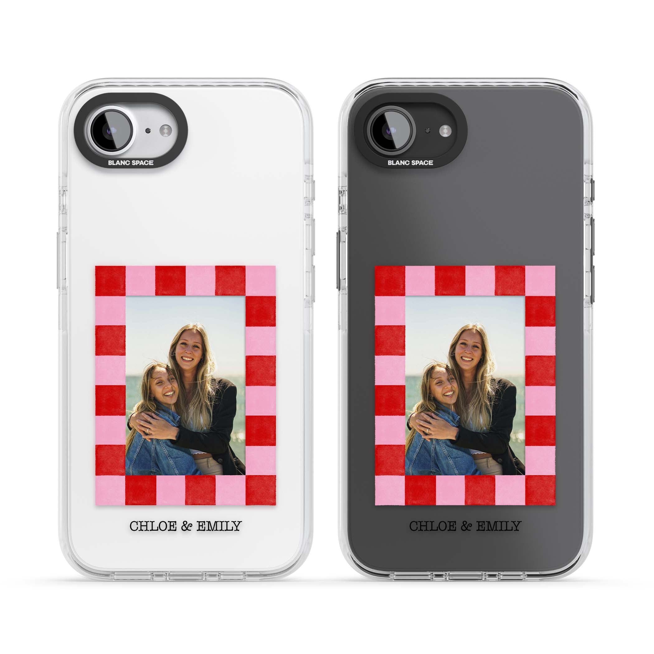 Bubblegum Check Photo for her iPhone case | Clear Impact case for iPhone 16e, iPhone 17e