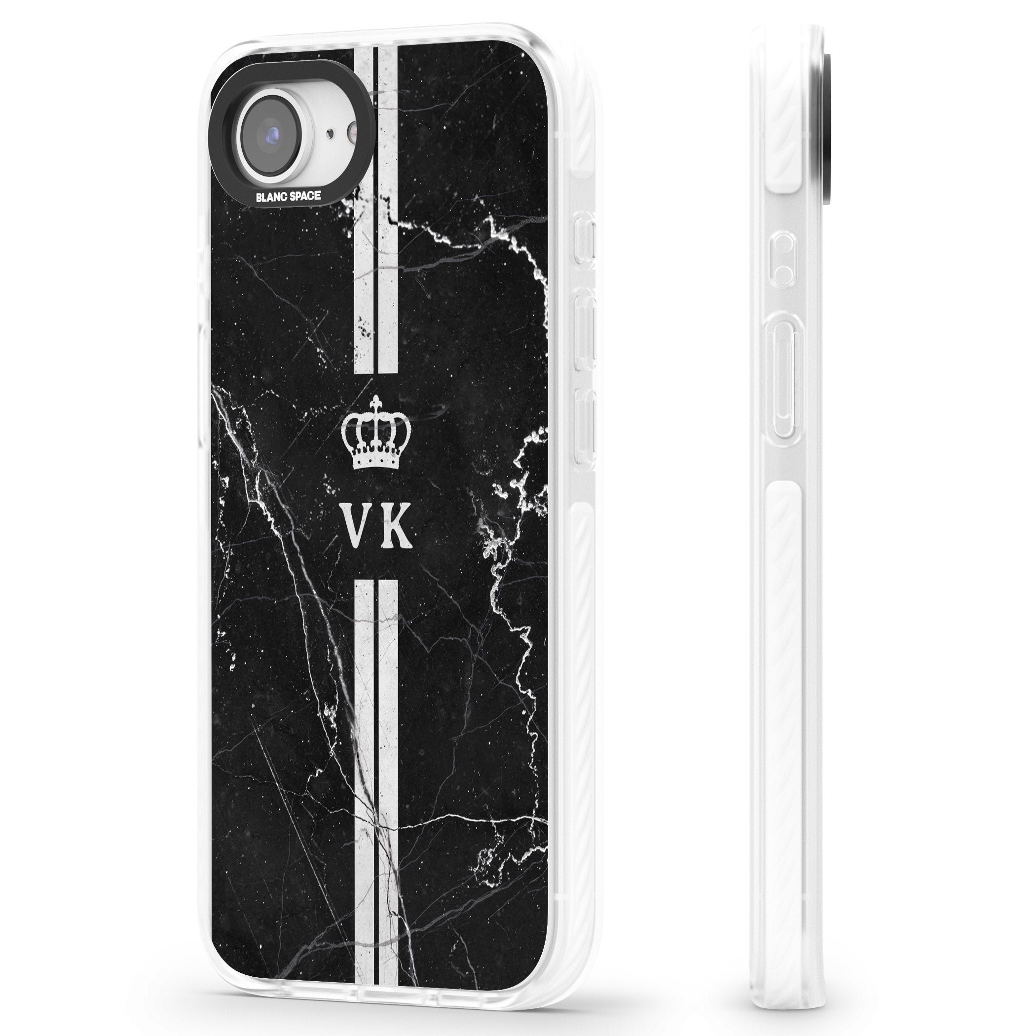 Personalised Black Marble Stripe Initials