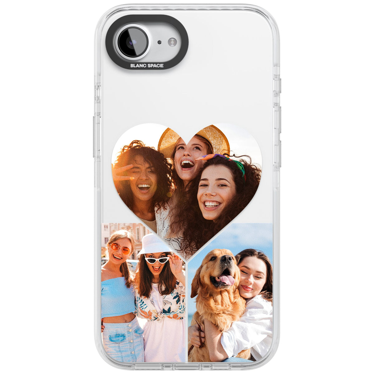 Personalised Heart Photo iPhone 16e / iPhone 17e Impact Clear Phone Case front