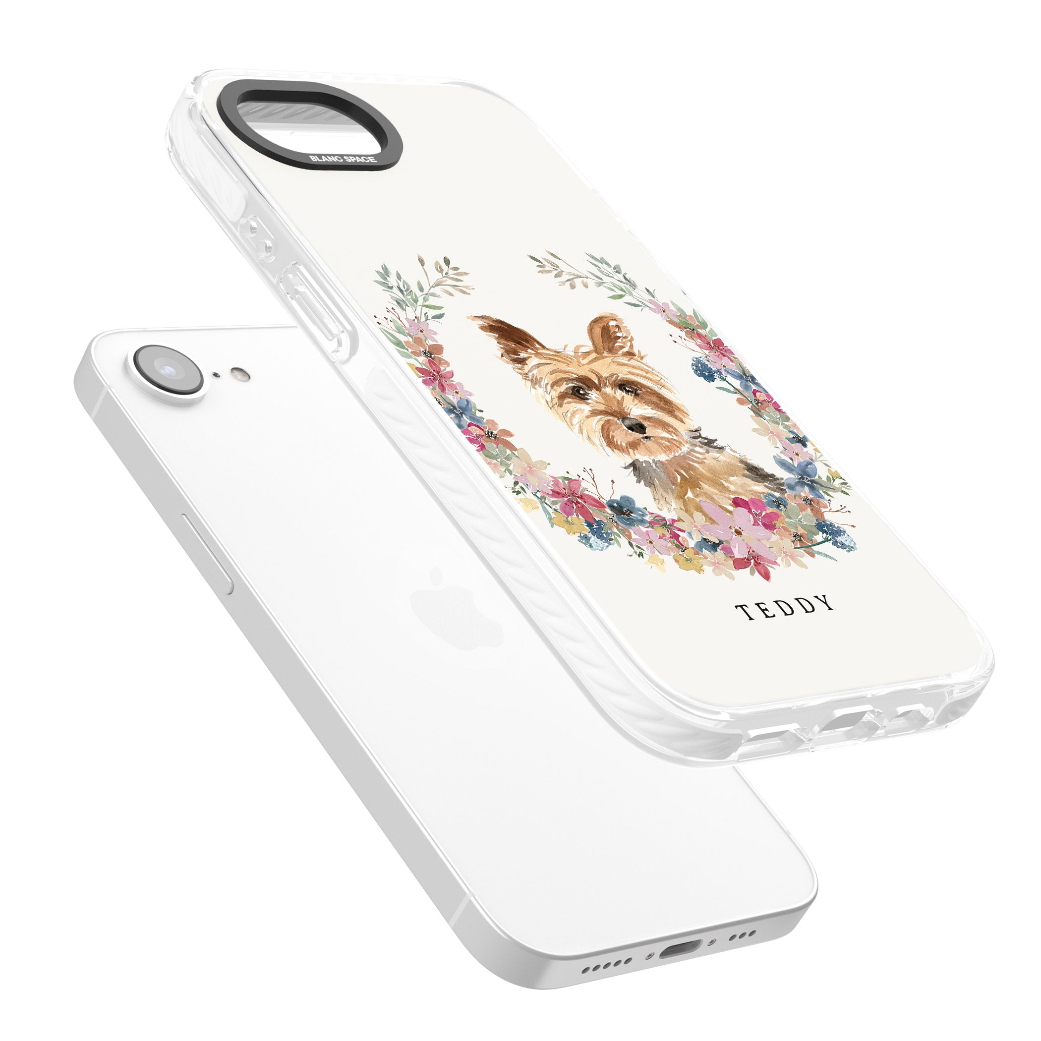 Personalised Yorkshire Terrier Floral Portrait