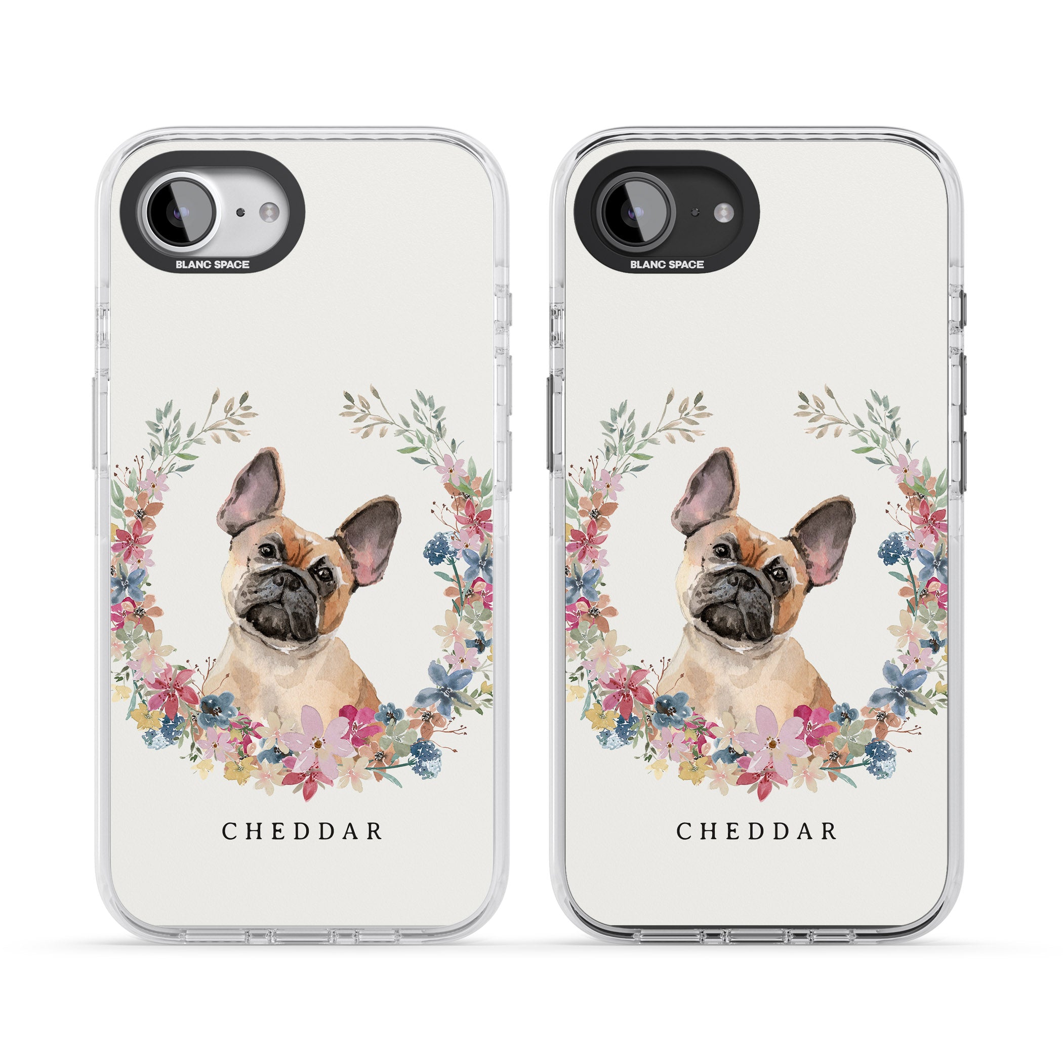 Personalised Tan French Bulldog Floral Portrait