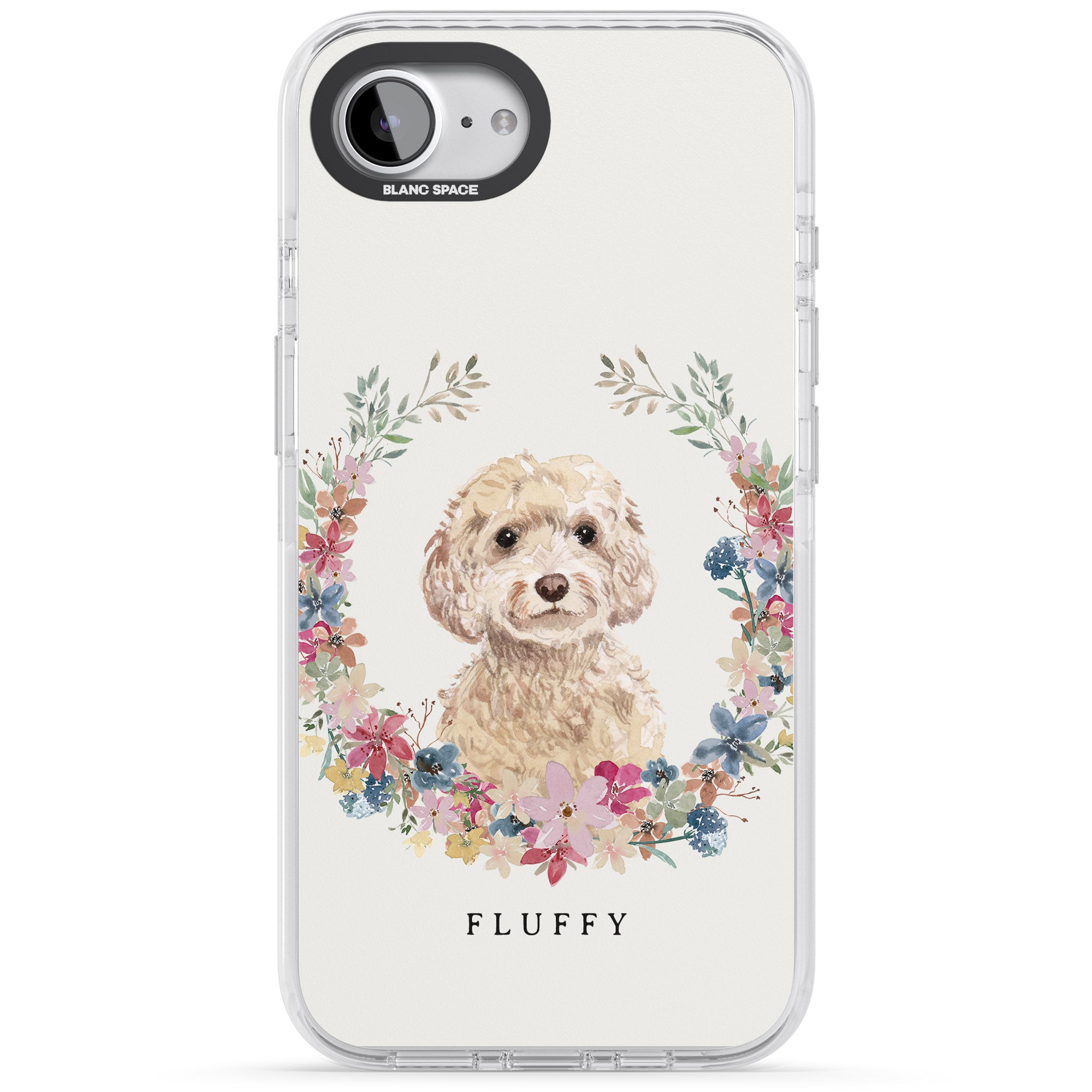 Personalised Champagne Cockapoo Floral Portrait