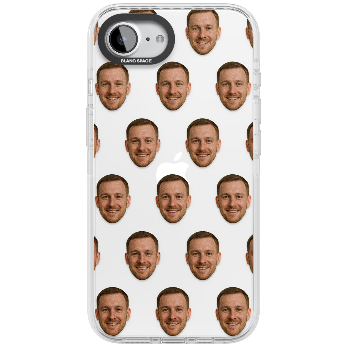 Face Pattern iPhone 16e / iPhone 17e Impact Clear Phone Case front
