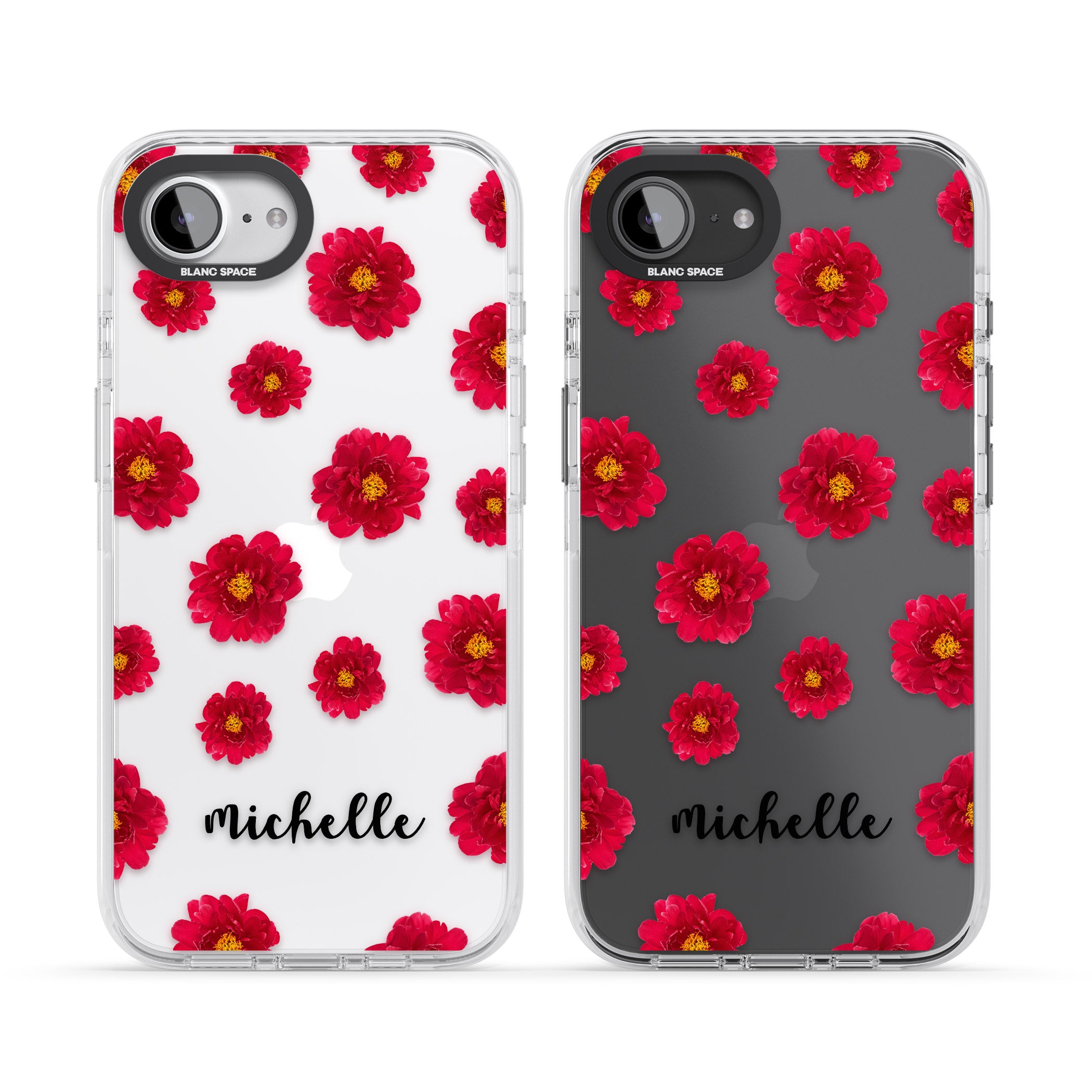 Personalised Red Peonies & Cursive