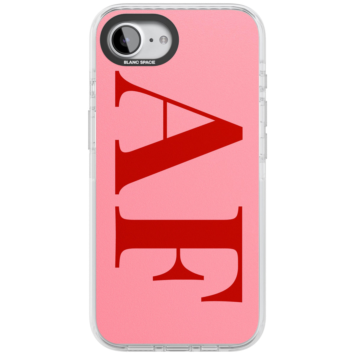 Personalised Red & Pink Letters iPhone 16e / iPhone 17e Impact Clear Phone Case front