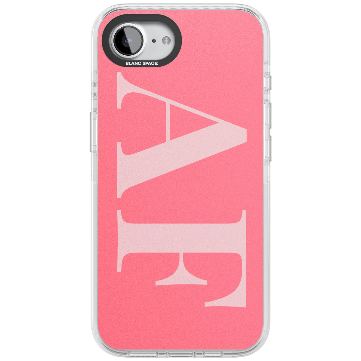 Personalised Light & Dark Pink Letters iPhone 16e / iPhone 17e Impact Clear Phone Case front