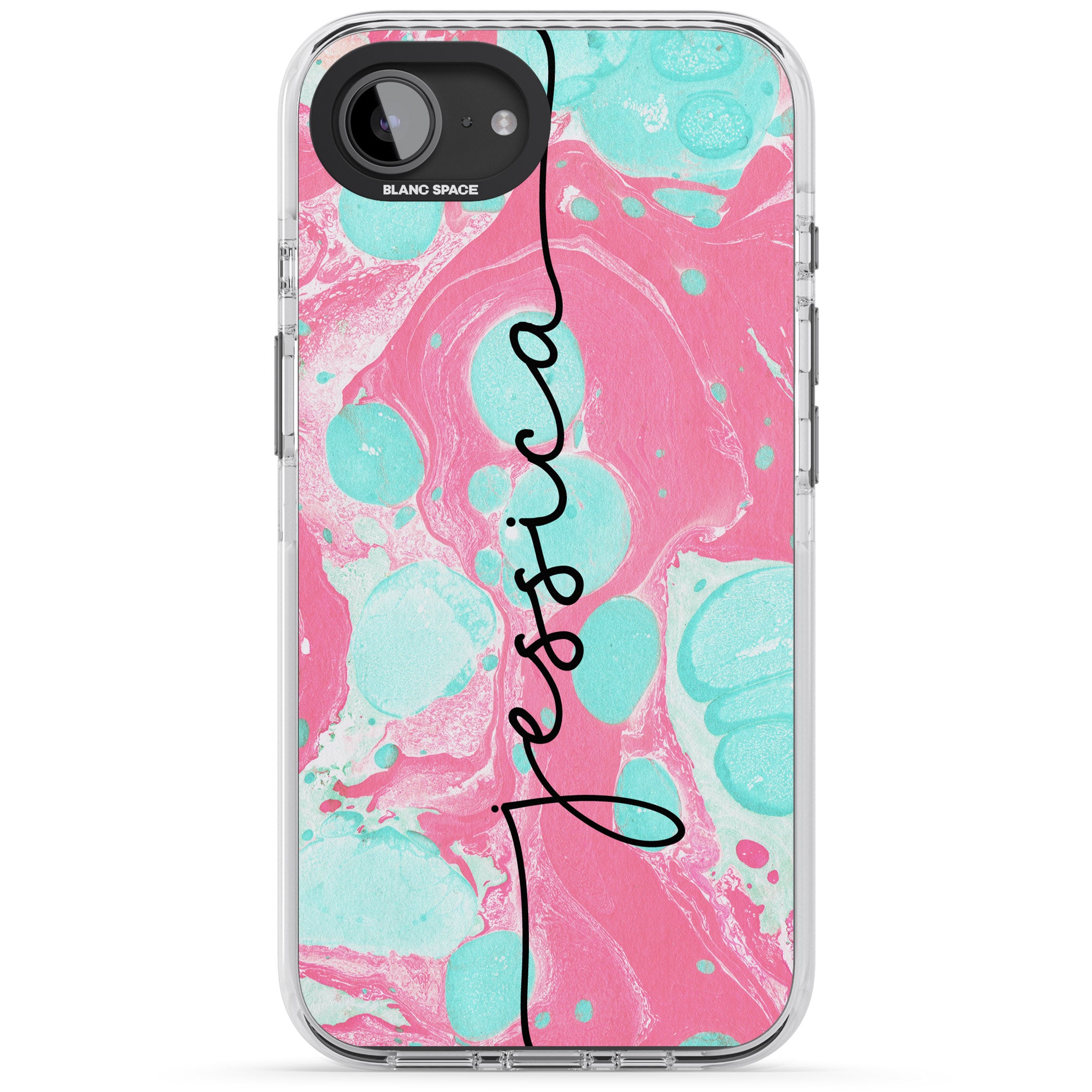 Personalised Turquoise & Pink Marbled