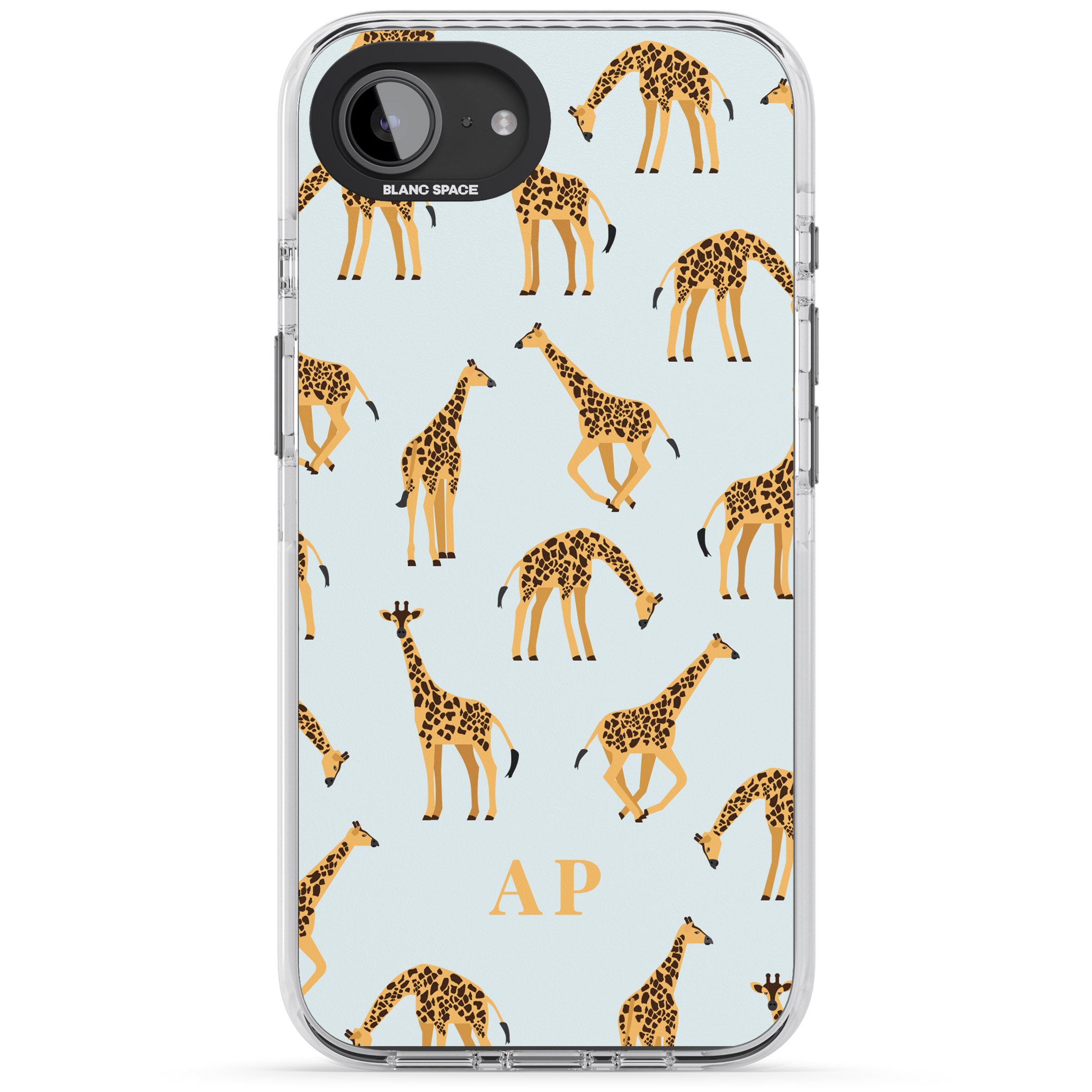 Personalised Safari Giraffe Pattern On Blue