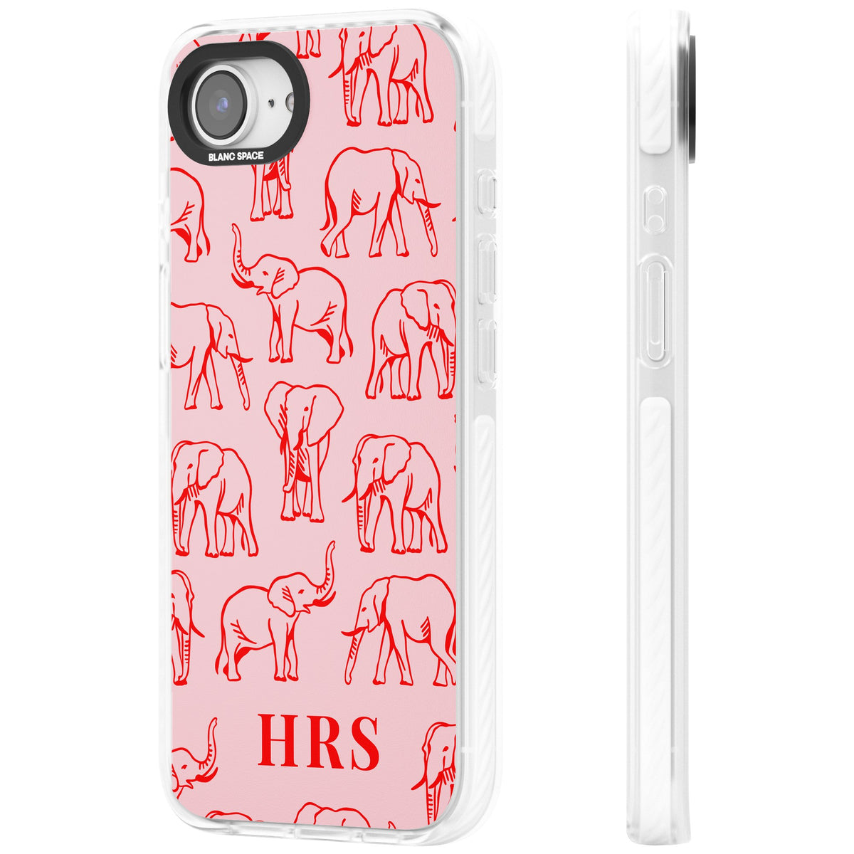Scarlett Elephants iPhone 16e / iPhone 17e Impact Clear Phone Case side