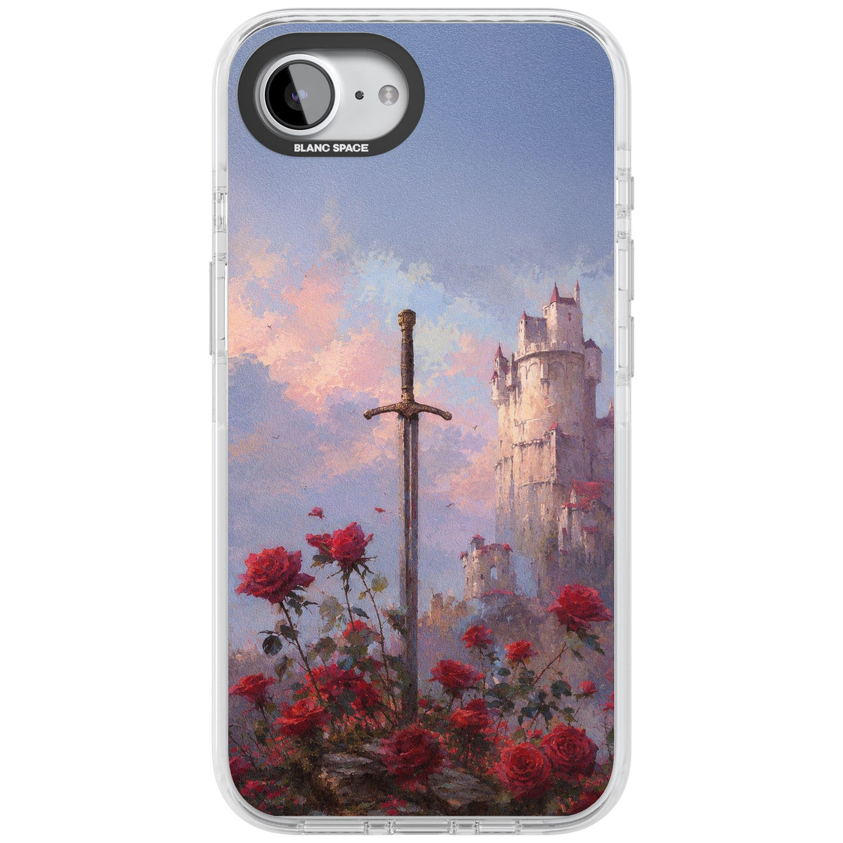 Sword in Roses iPhone 16e / iPhone 17e Impact Clear Phone Case front