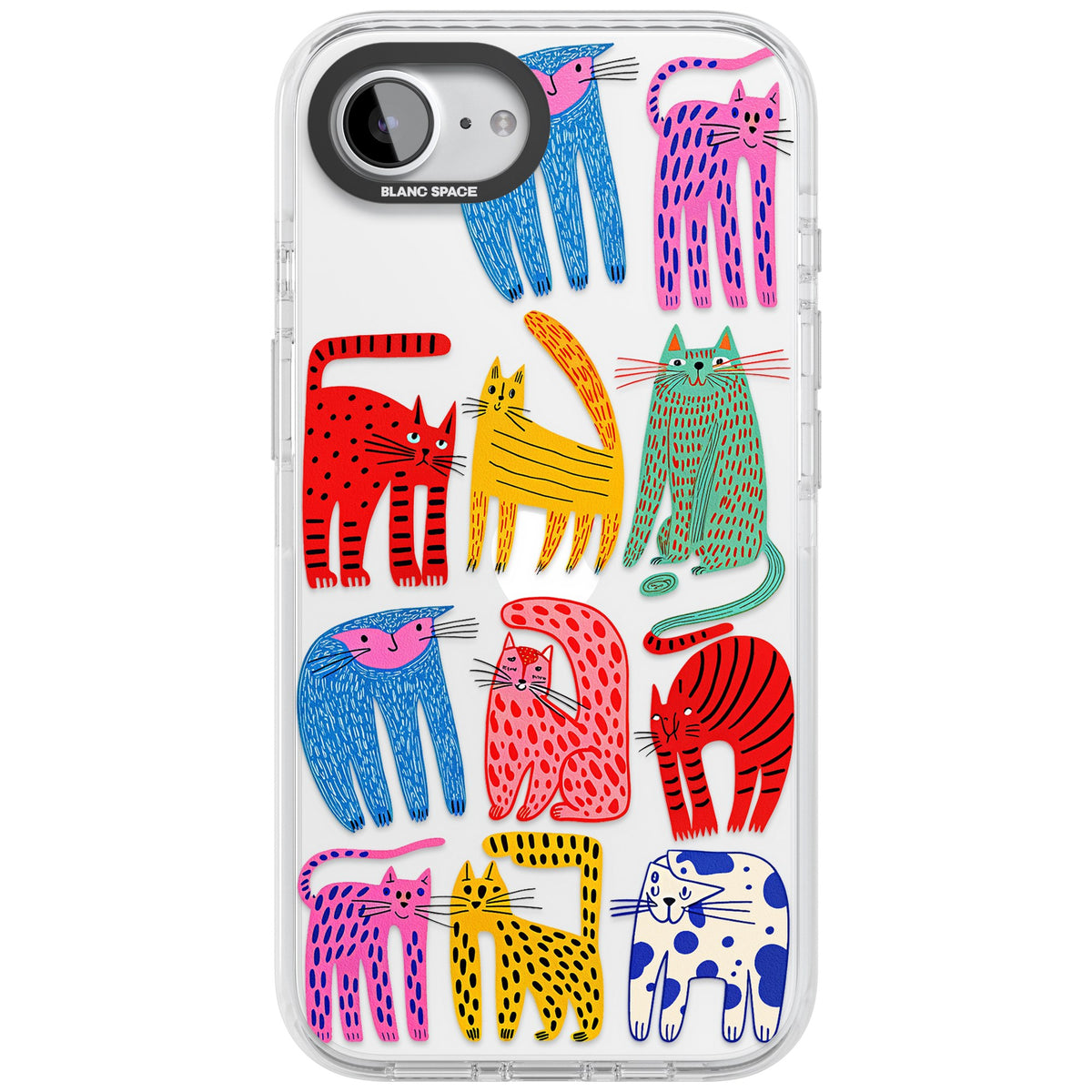 Abstract Cats iPhone 16e / iPhone 17e Impact Clear Phone Case front
