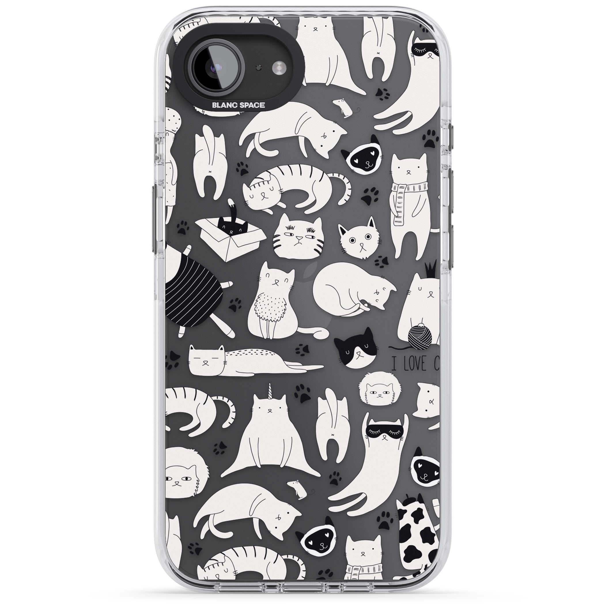 Cartoon Cat Collage Black & White