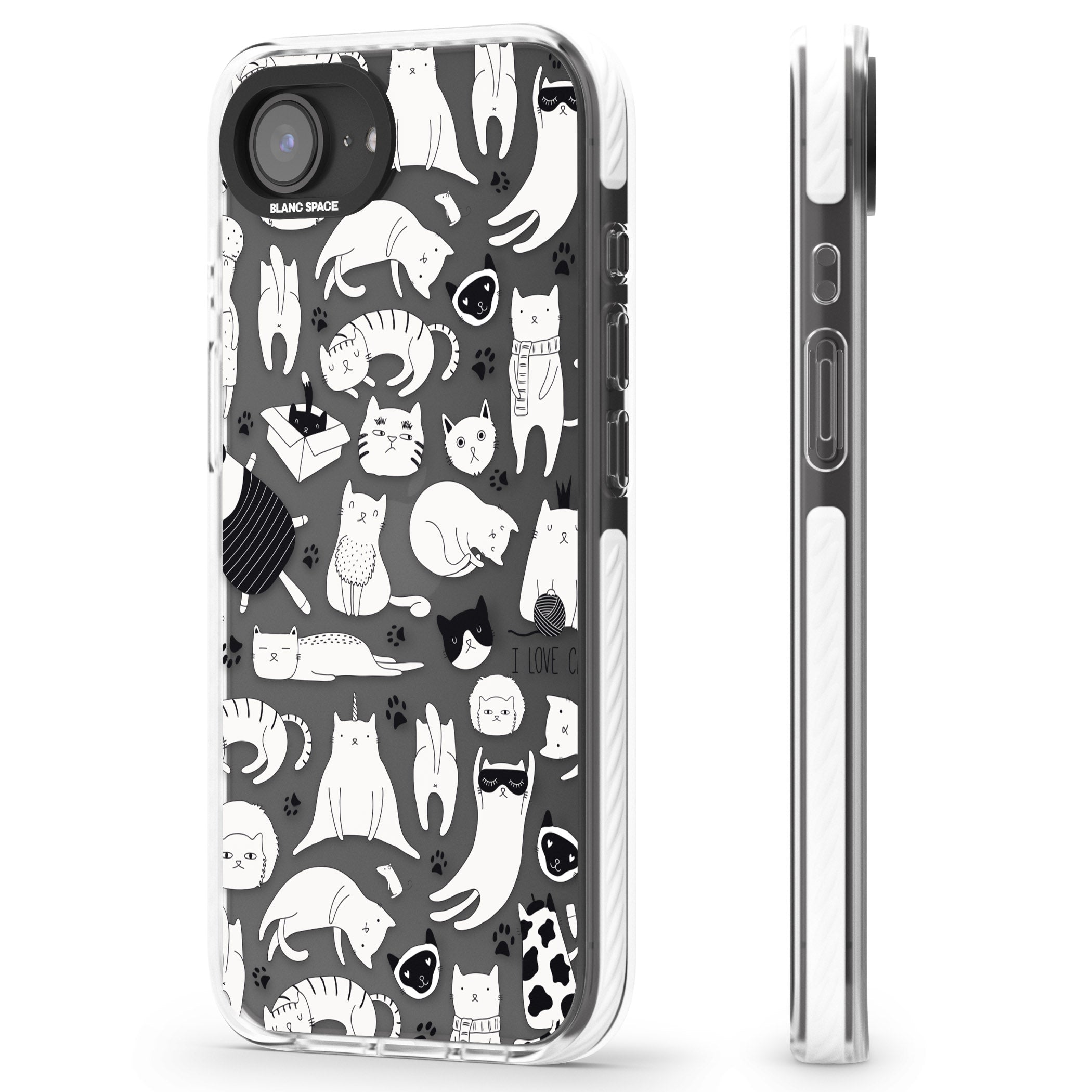 Cartoon Cat Collage Black & White