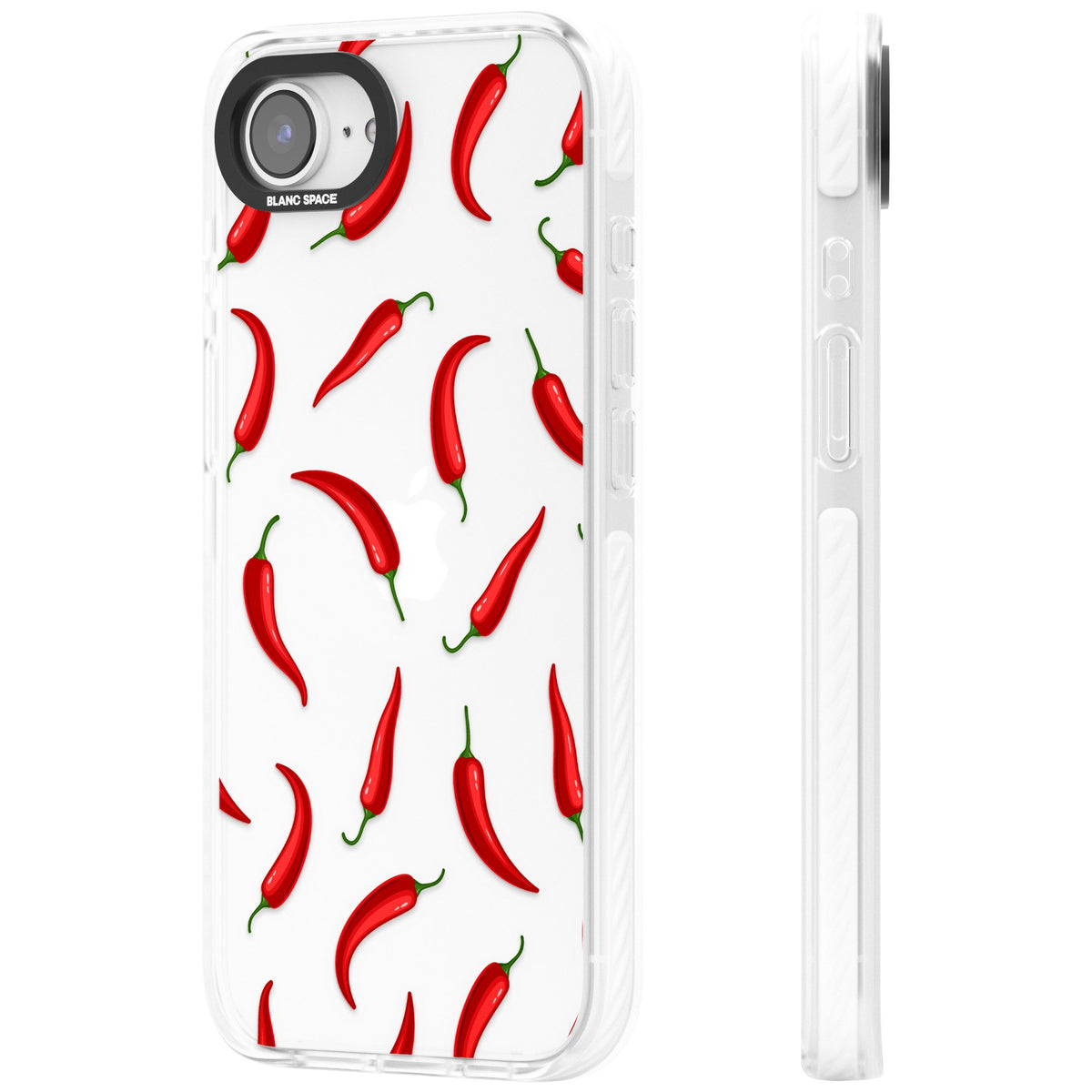 Chilli Heat iPhone 16e / iPhone 17e Impact Clear Phone Case side