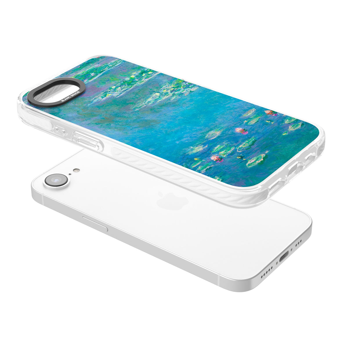 Water Lilies iPhone 16e / iPhone 17e Impact Clear Phone Case angled