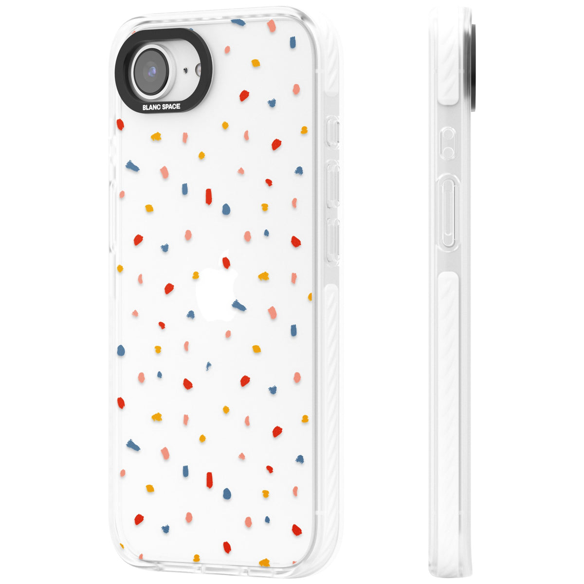 Small Confetti iPhone 16e / iPhone 17e Impact Clear Phone Case side