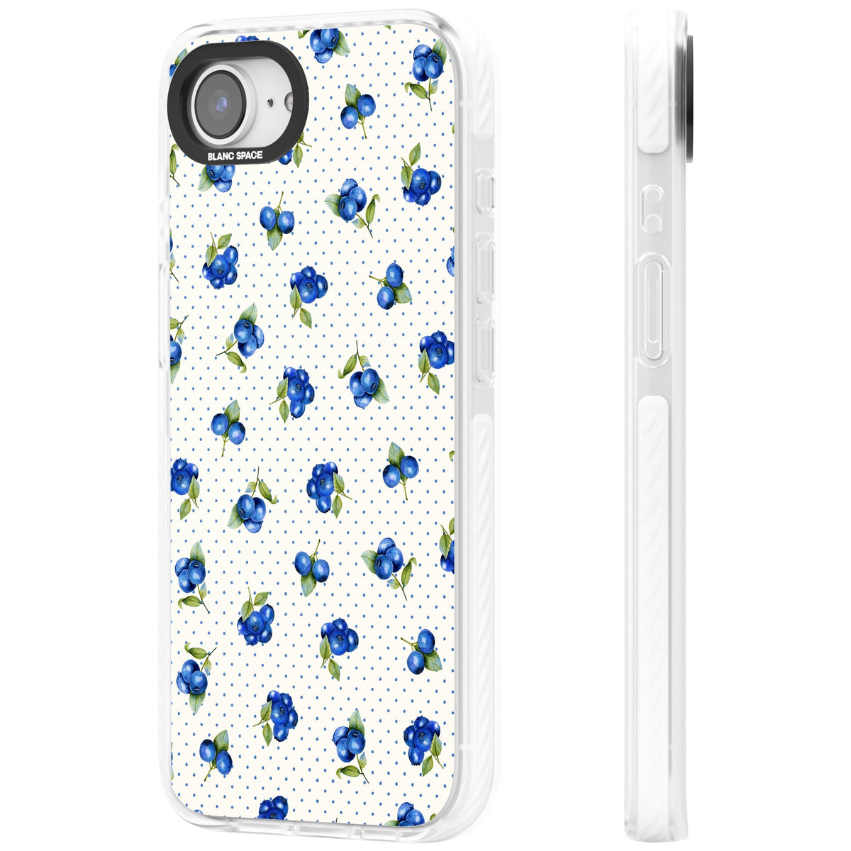 Blueberry Picnic iPhone 16e / iPhone 17e Impact Clear Phone Case side