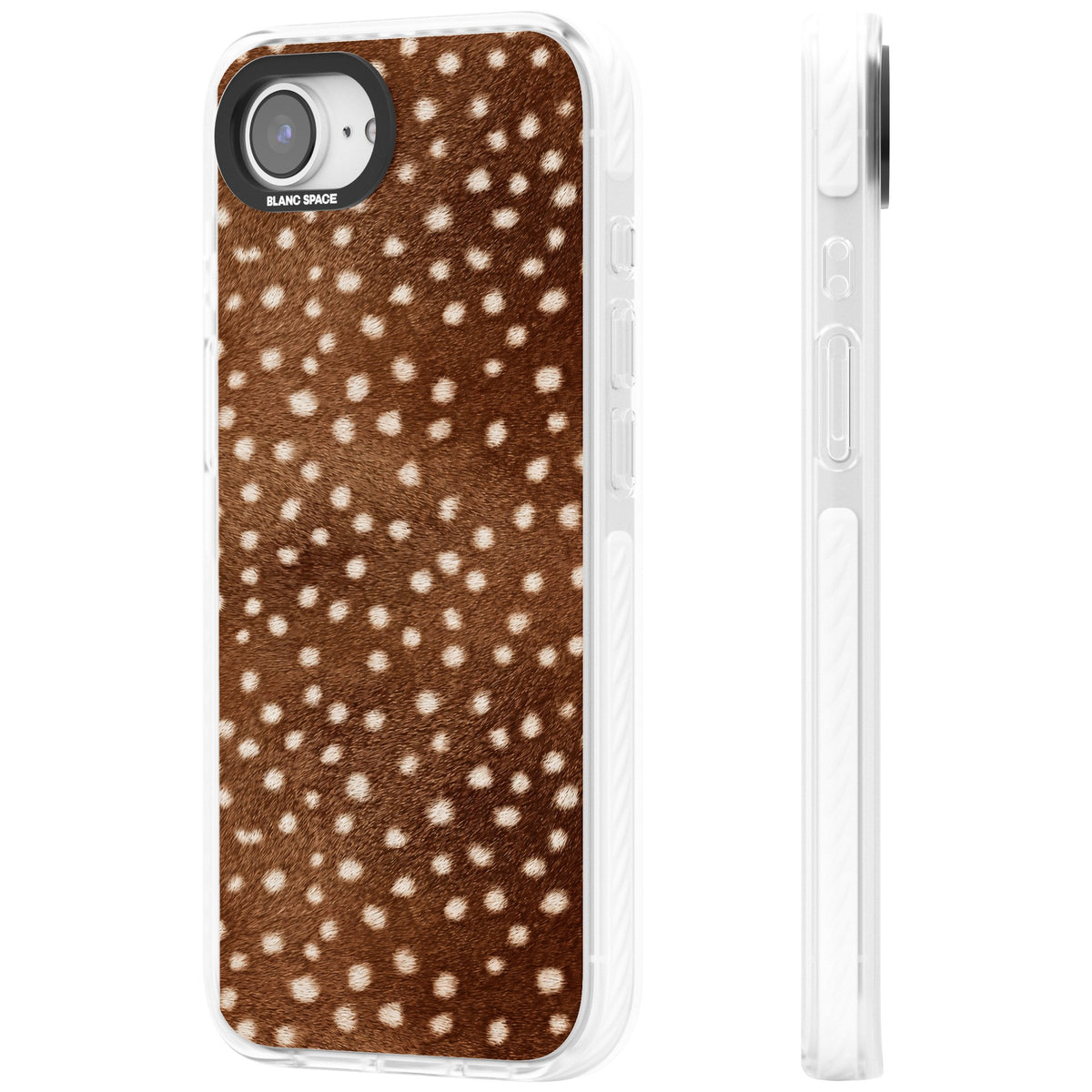 Deer Print iPhone 16e / iPhone 17e Impact Clear Phone Case side