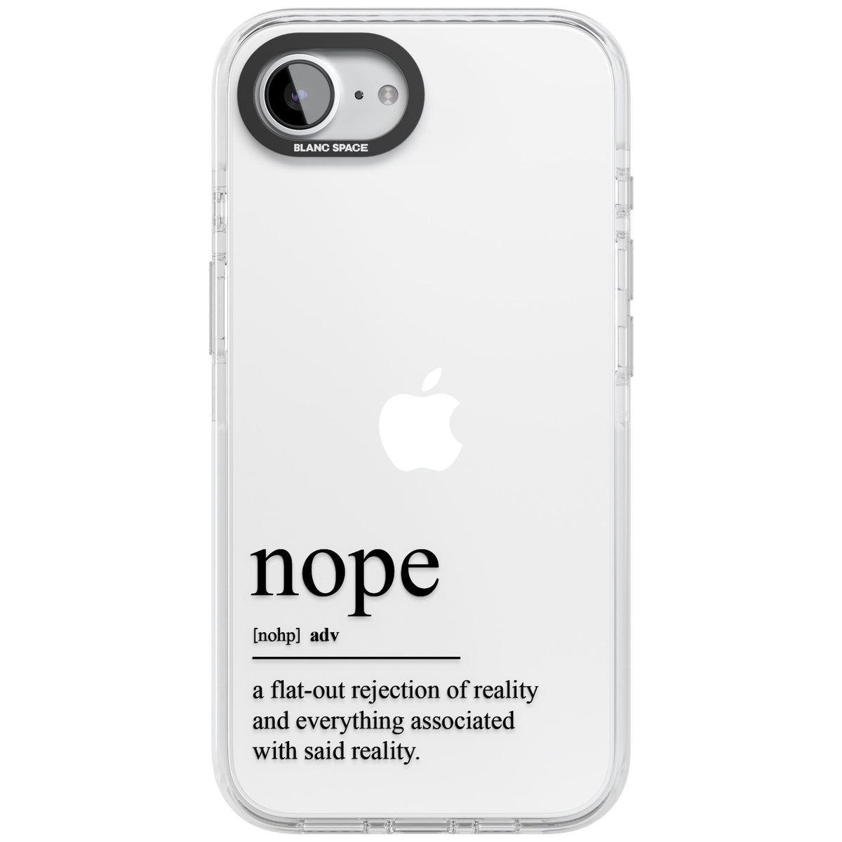 Nope iPhone 16e / iPhone 17e Impact Clear Phone Case front