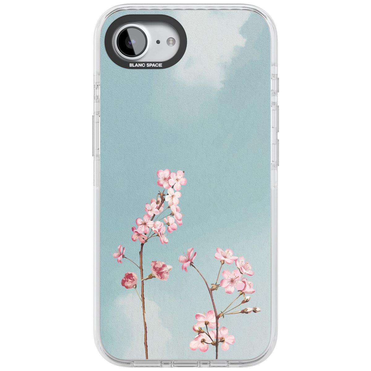 Blossom Flower Sky iPhone 16e / iPhone 17e Impact Clear Phone Case front