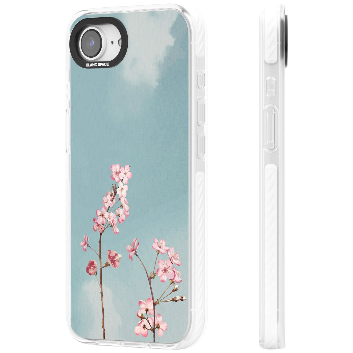 Blossom Flower Sky iPhone 16e / iPhone 17e Impact Clear Phone Case side