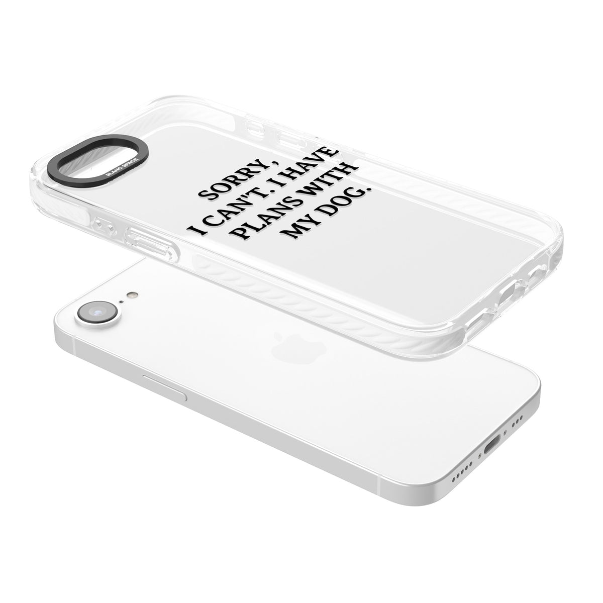 I Have Plans With My Dog iPhone 16e / iPhone 17e Impact Clear Phone Case angled
