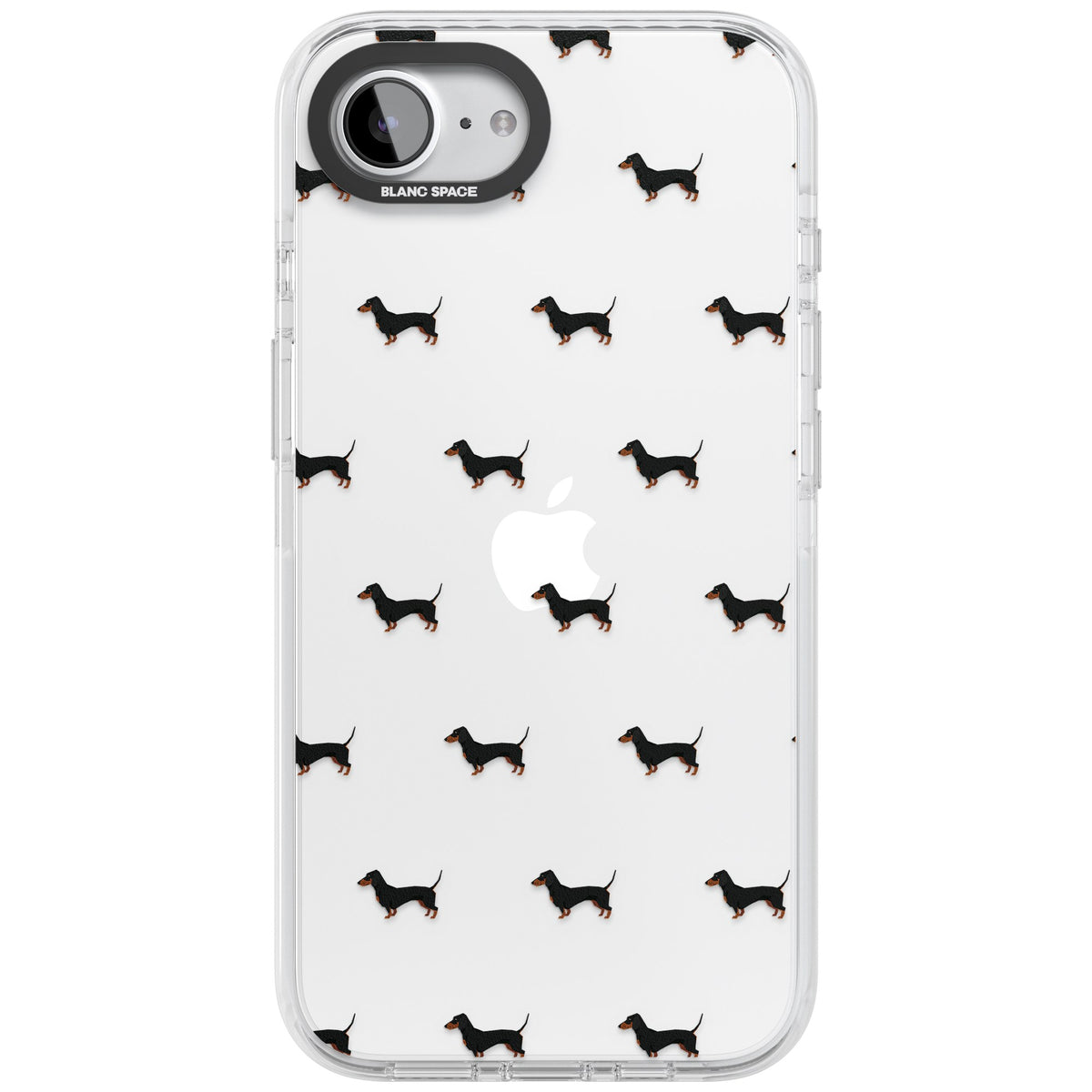 Dachshund Pattern Clear iPhone 16e / iPhone 17e Impact Clear Phone Case front