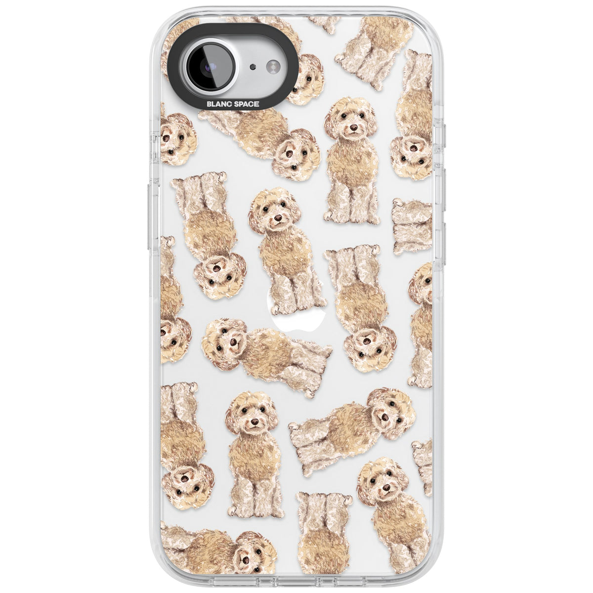 Cockapoo Patterned iPhone 16e / iPhone 17e Impact Clear Phone Case front