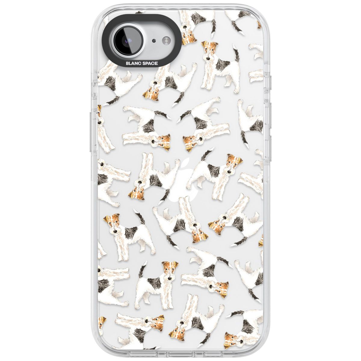 Wire Haired Fox Terrier Dog Pattern iPhone 16e / iPhone 17e Impact Clear Phone Case front