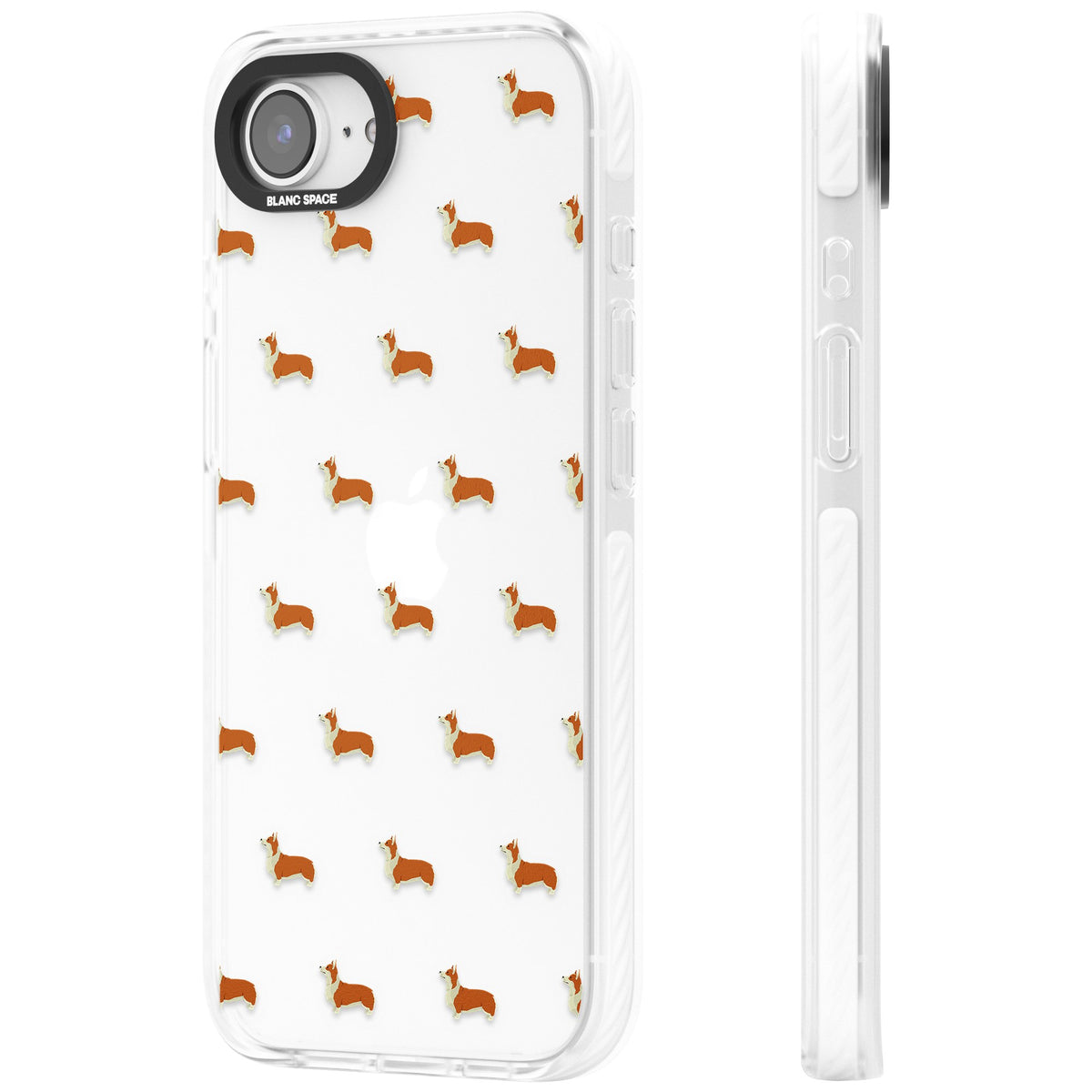 Pembroke Welsh Corgi Pattern iPhone 16e / iPhone 17e Impact Clear Phone Case side