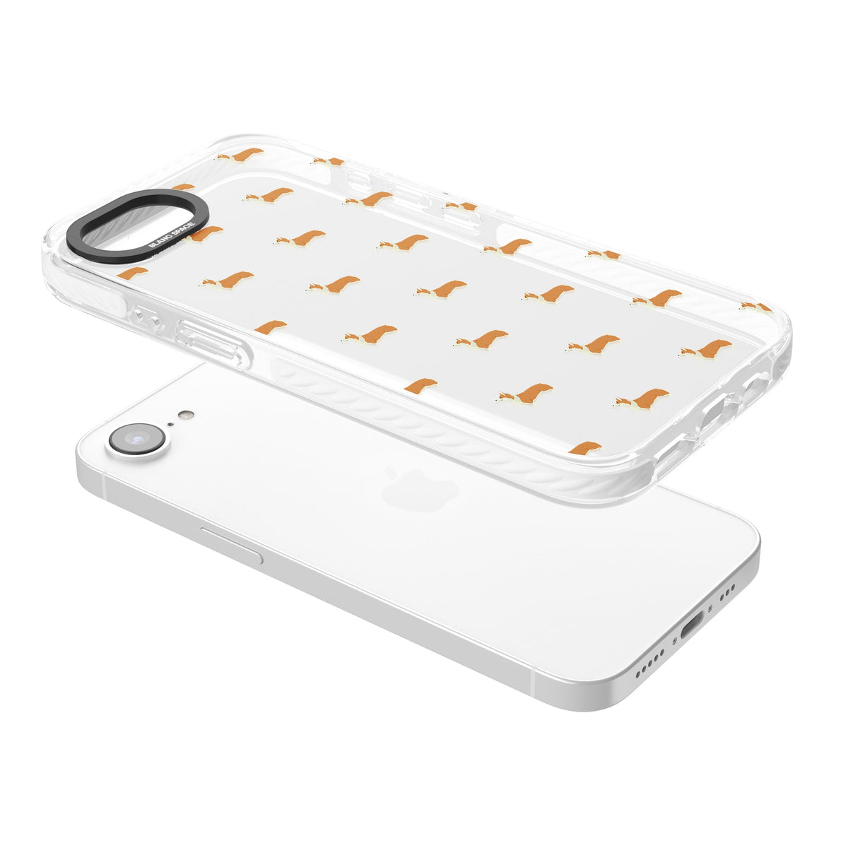 Pembroke Welsh Corgi Pattern iPhone 16e / iPhone 17e Impact Clear Phone Case angled