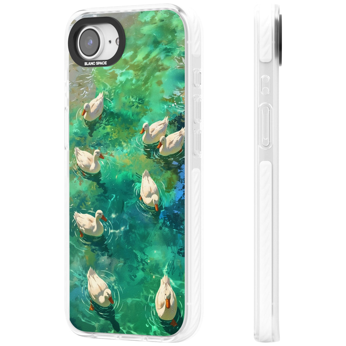 Ducks In The Pond iPhone 16e / iPhone 17e Impact Clear Phone Case side