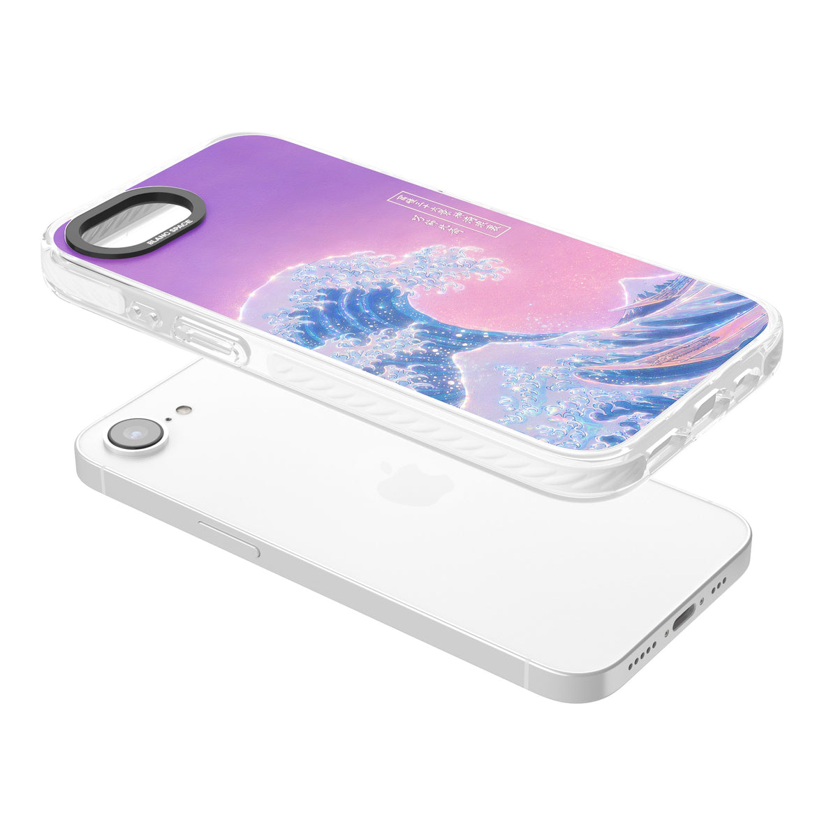 The Great Opal Wave iPhone 16e / iPhone 17e Impact Clear Phone Case angled