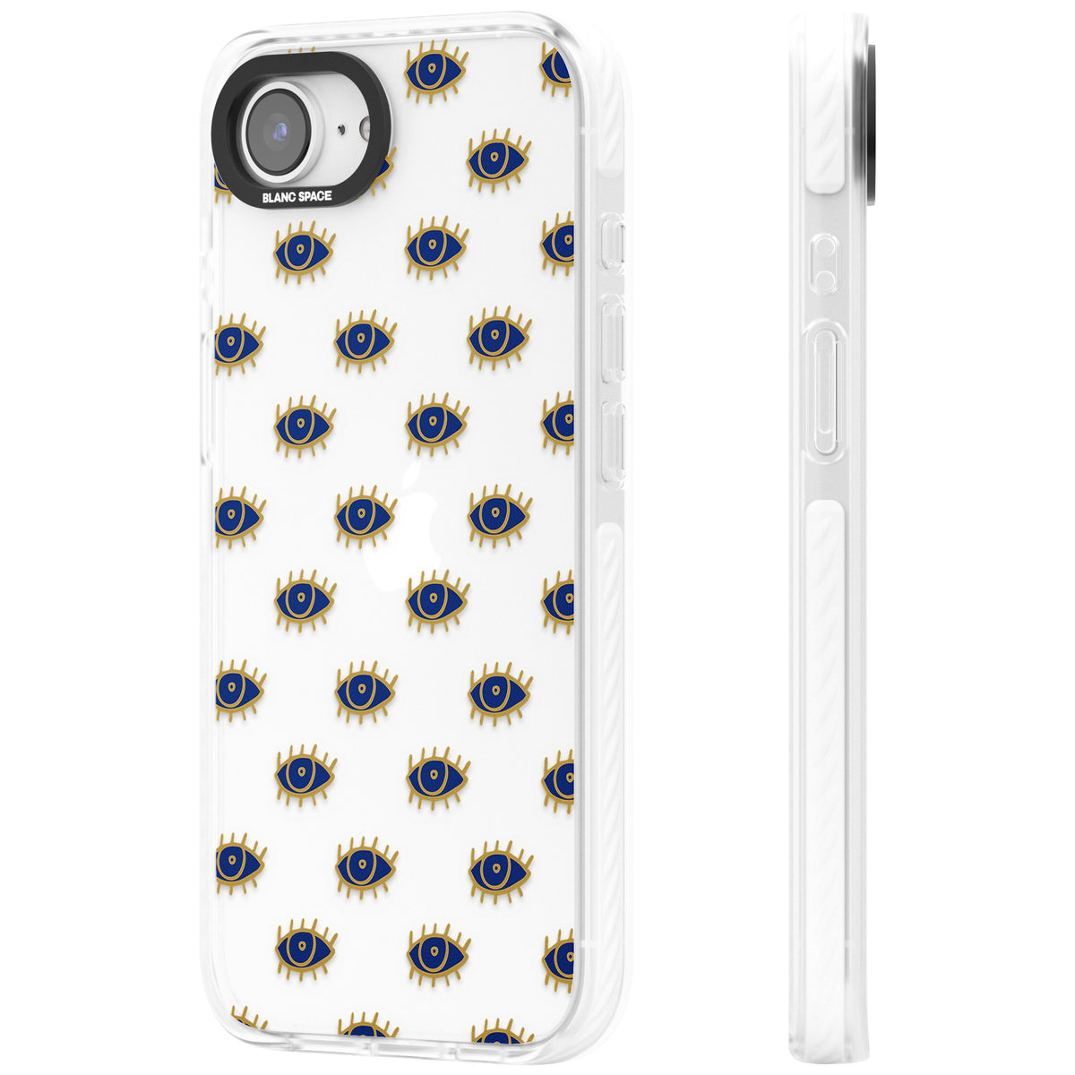 Psychedelic Eyes Pattern Classic iPhone 16e / iPhone 17e Impact Clear Phone Case side