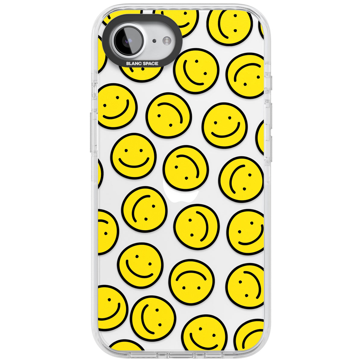 Smiley Face Pattern iPhone 16e / iPhone 17e Impact Clear Phone Case front