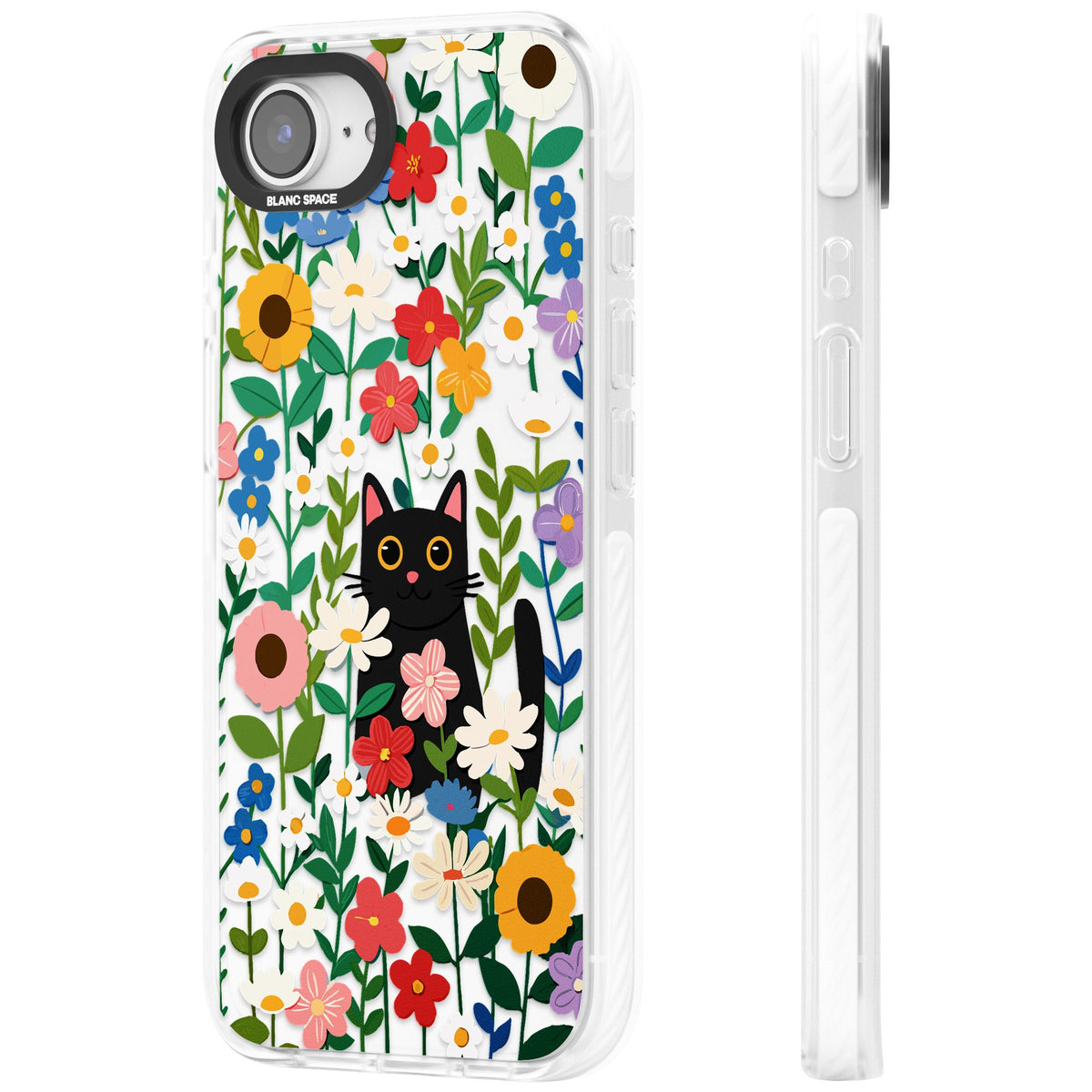 Whiskers & Wildflowers iPhone 16e / iPhone 17e Impact Clear Phone Case side