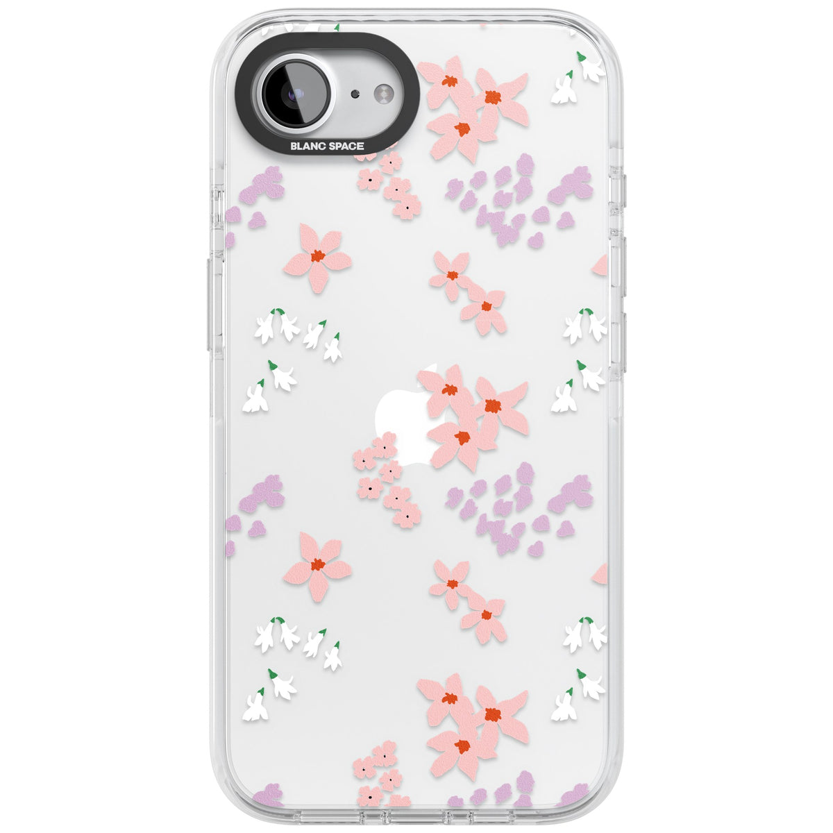 Rose & Violet Flower Mix iPhone 16e / iPhone 17e Impact Clear Phone Case front