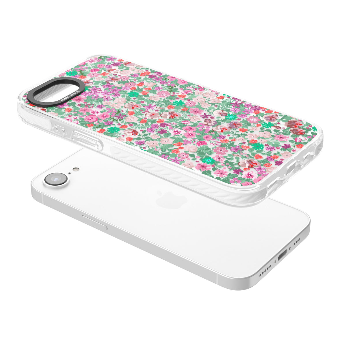 Florentine Meadow iPhone 16e / iPhone 17e Impact Clear Phone Case angled