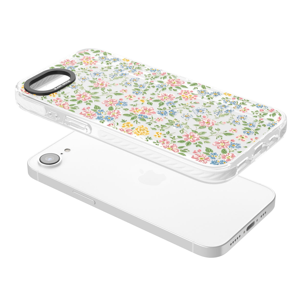 Soft Meadow iPhone 16e / iPhone 17e Impact Clear Phone Case angled