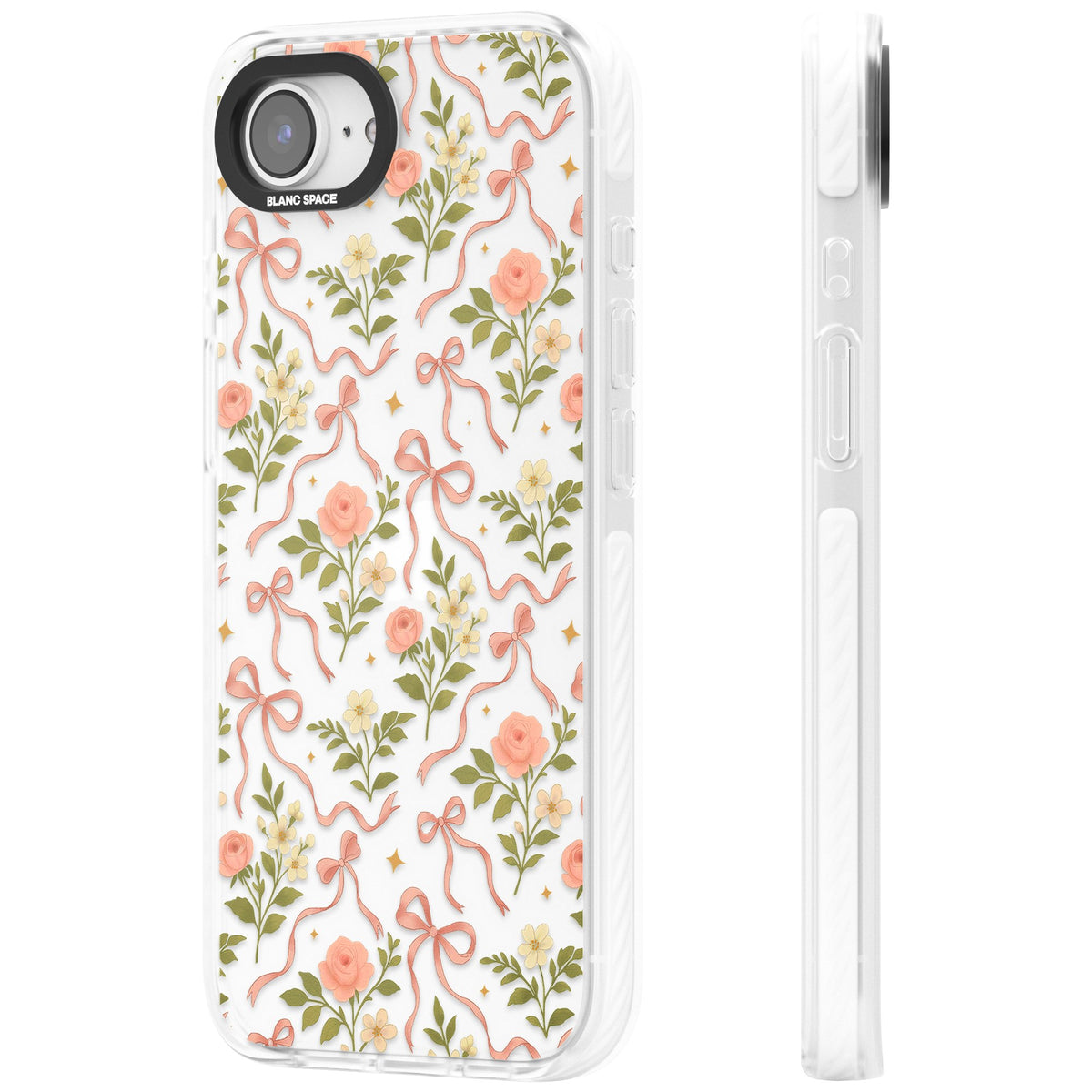 Ribbon Garden iPhone 16e / iPhone 17e Impact Clear Phone Case side