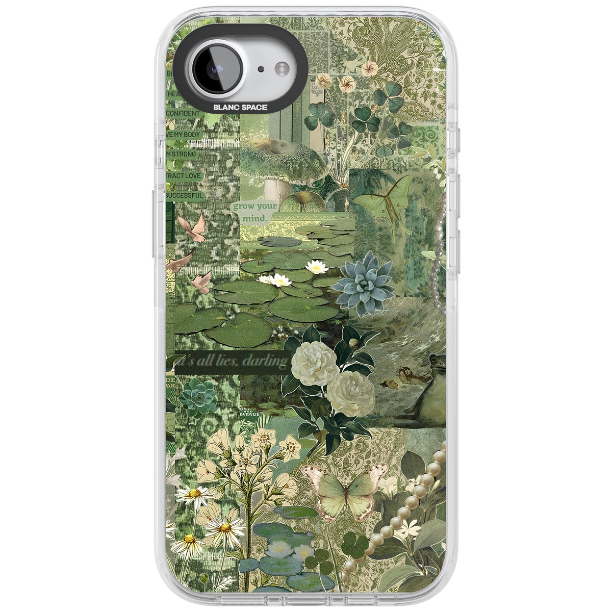 Sage Collage iPhone 16e / iPhone 17e Impact Clear Phone Case front