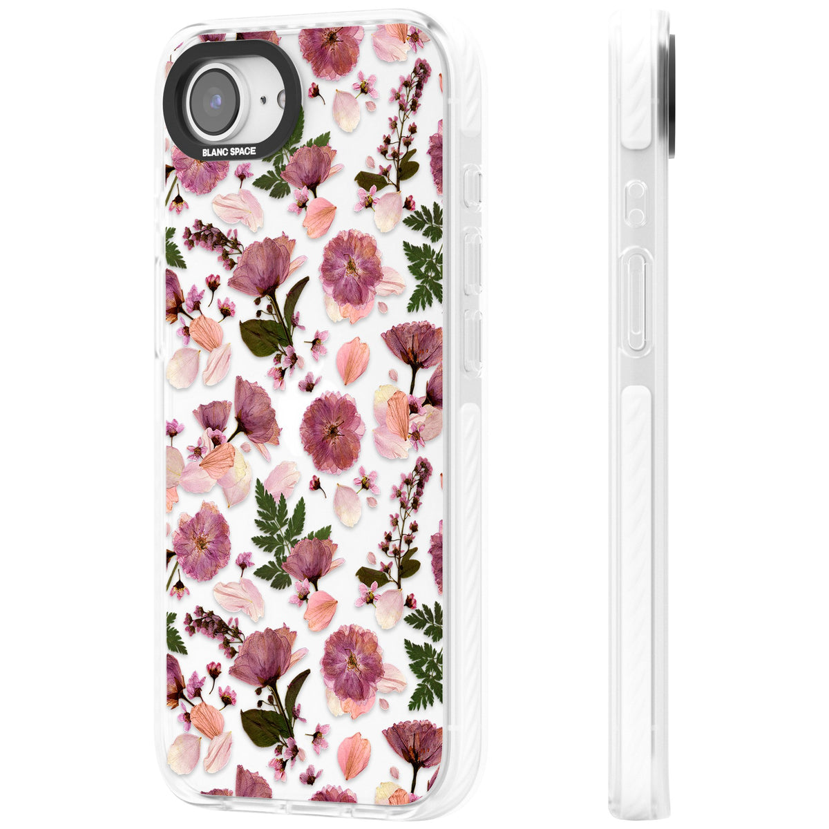 Botanical Blush iPhone 16e / iPhone 17e Impact Clear Phone Case side