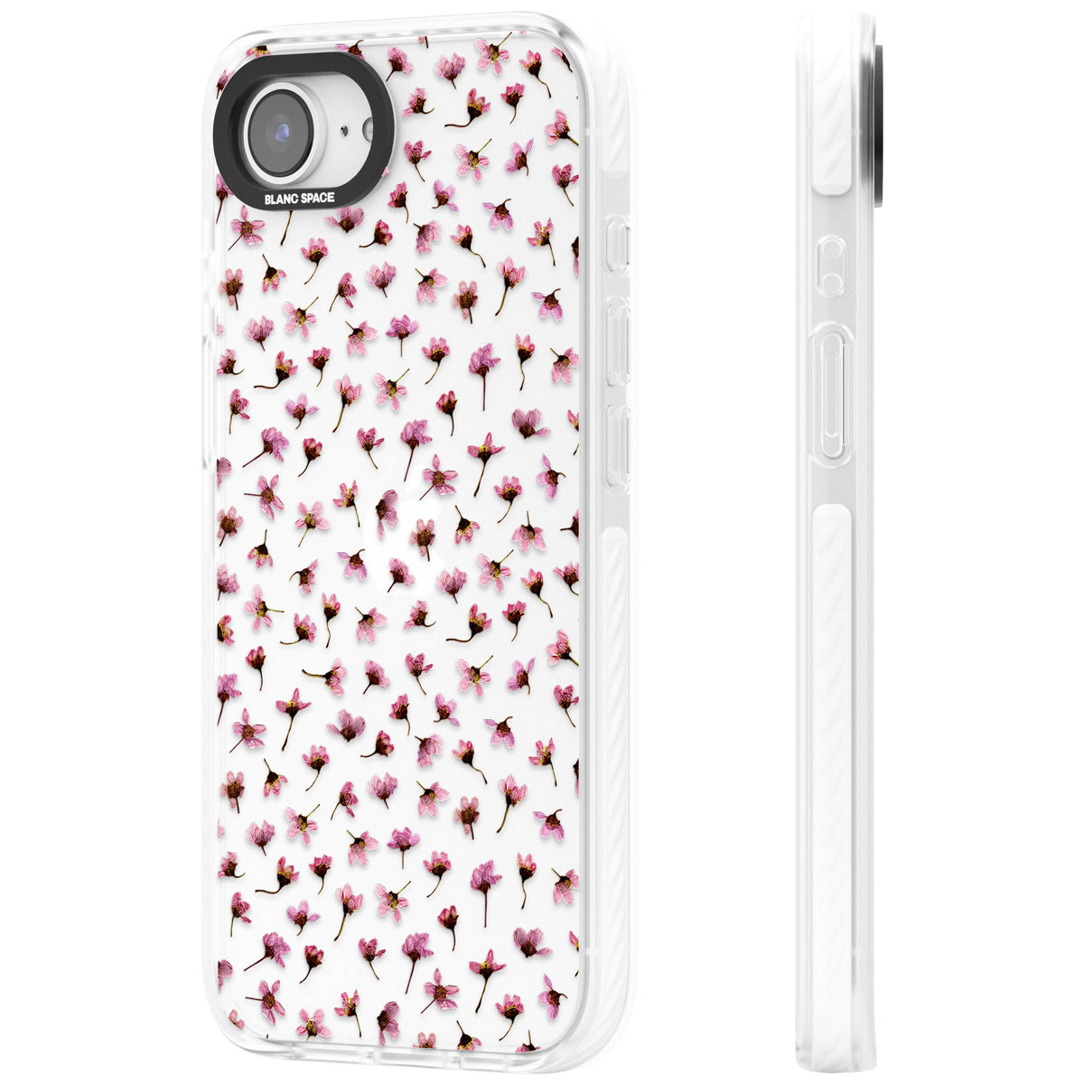 Cherry Flower Mist iPhone 16e / iPhone 17e Impact Clear Phone Case side