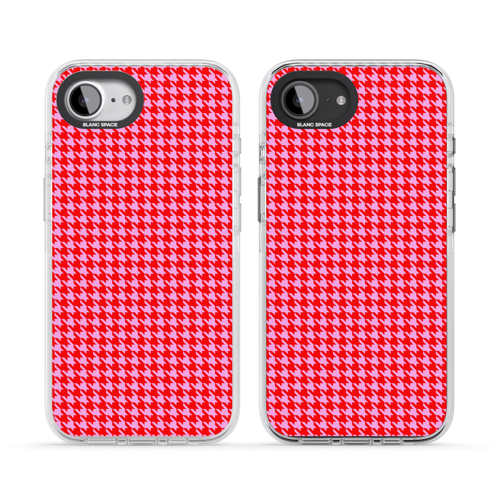 Neon Pink & Red Houndstooth